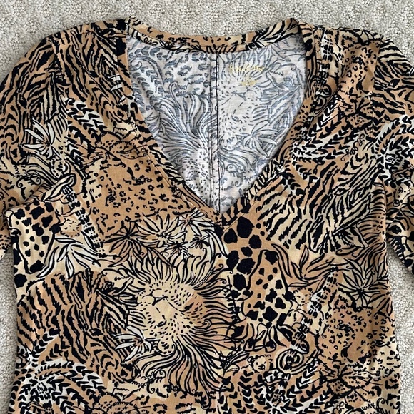 Lilly Pulitzer Tessa Dress Rattan Walk On The Wild Side Print XS NWT Cotton Soft - Picture 6 of 15